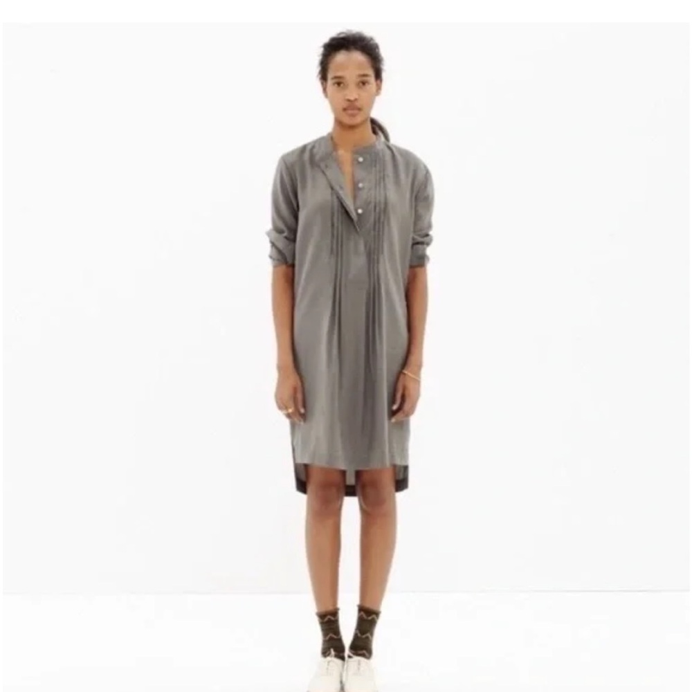 Madewell Women's‎ Pleated Tunic Dress Olive Green Size XS
